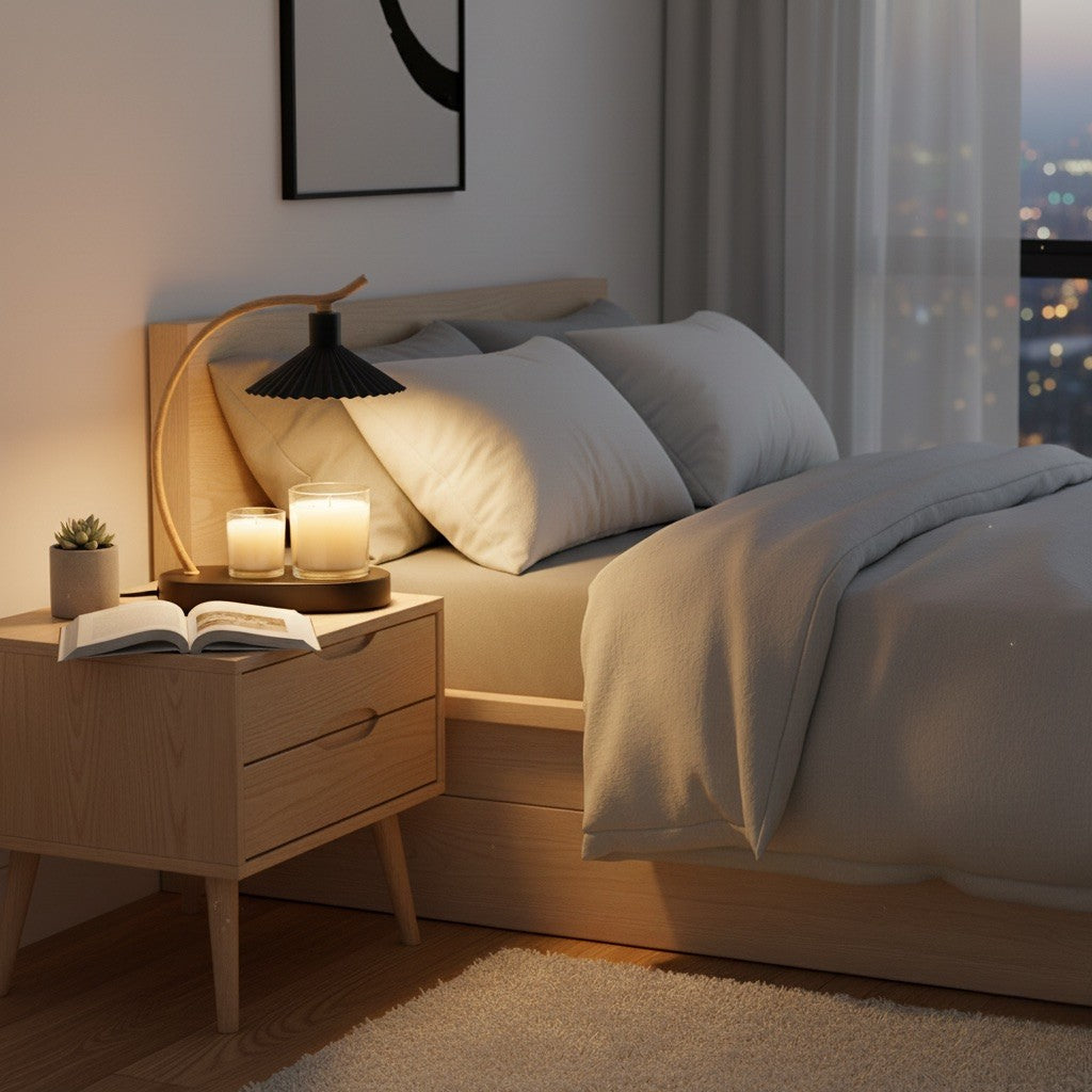 Wooden Arch Pleated Candle Warmer Lamp