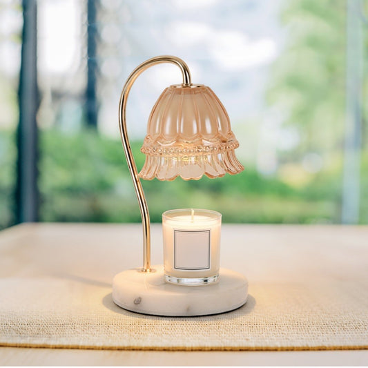 European Style Lily Of The Valley With Marble Base Candle Warmer Lamp