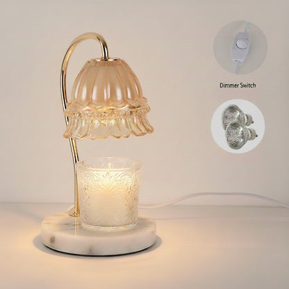 European Style Lily Of The Valley With Marble Base Candle Warmer Lamp