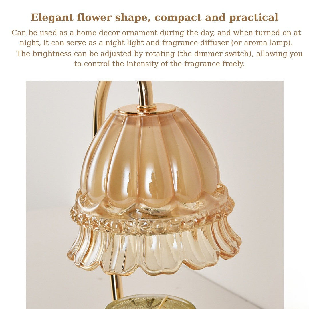 European Style Lily Of The Valley With Marble Base Candle Warmer Lamp