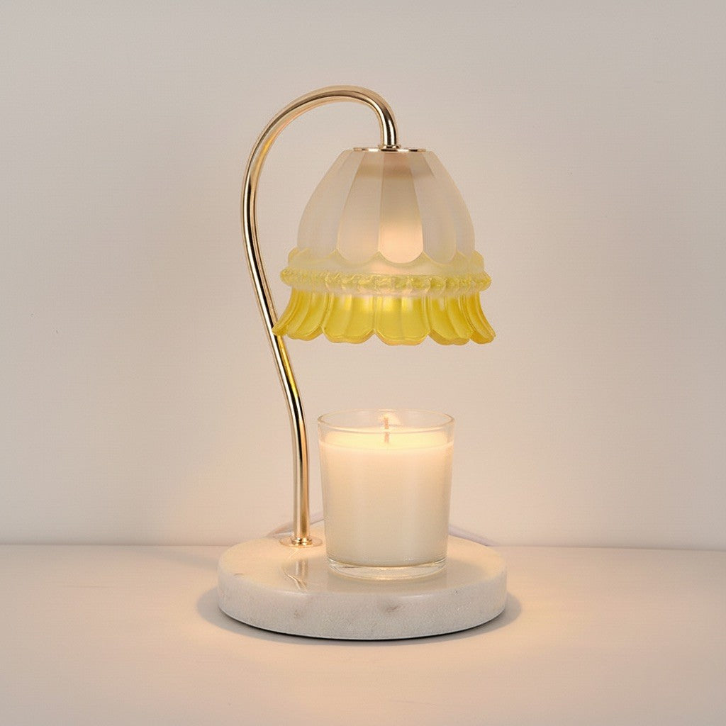 European Style Lily Of The Valley With Marble Base Candle Warmer Lamp