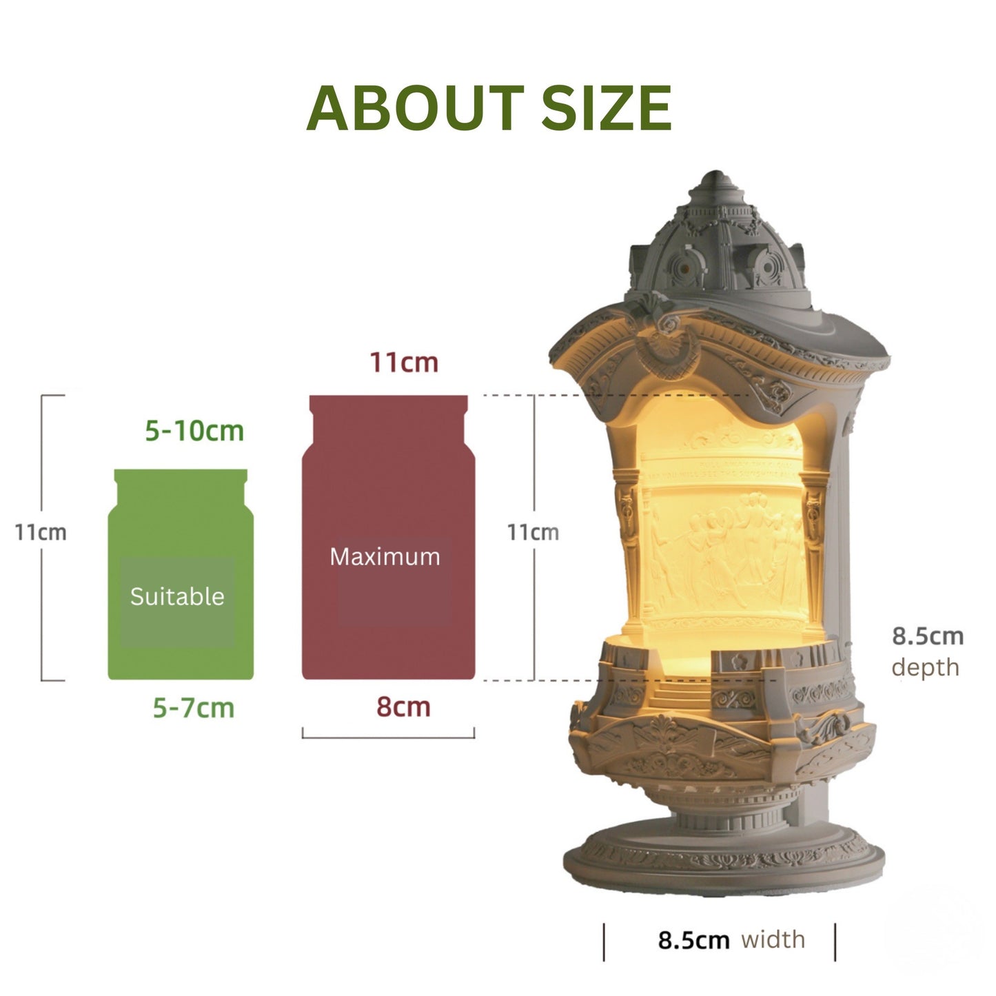 Golden Aroma Candle Lamp - Luxury Wax Melt Warmer  for Wedding Birthday Gift & Romantic Home Decor