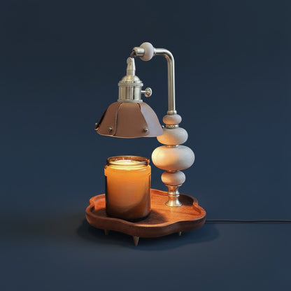 Lily of the Valley Wooden Candle Warmer Lamp – Flameless Aromatherapy Table Light