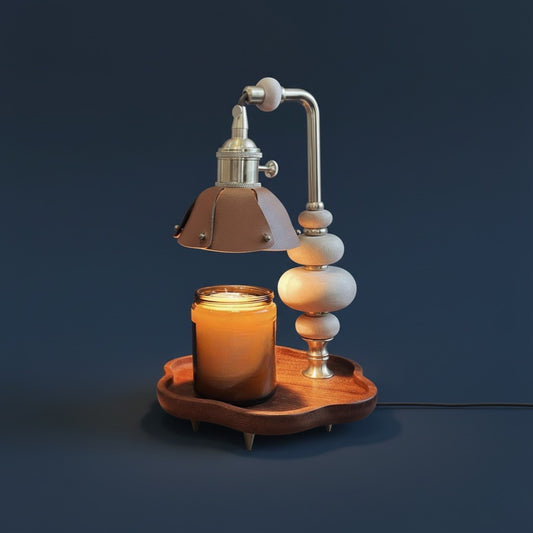 Lily of the Valley Wooden Candle Warmer Lamp – Flameless Aromatherapy Table Light