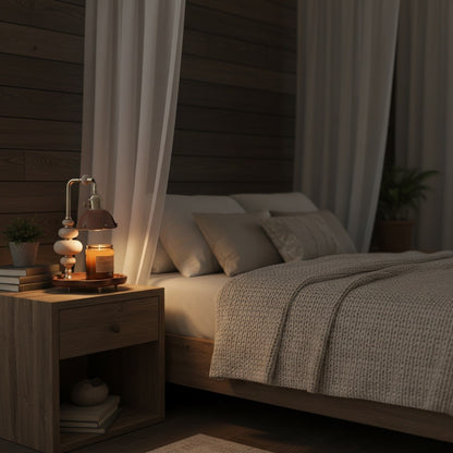 Lily of the Valley Wooden Candle Warmer Lamp – Flameless Aromatherapy Table Light