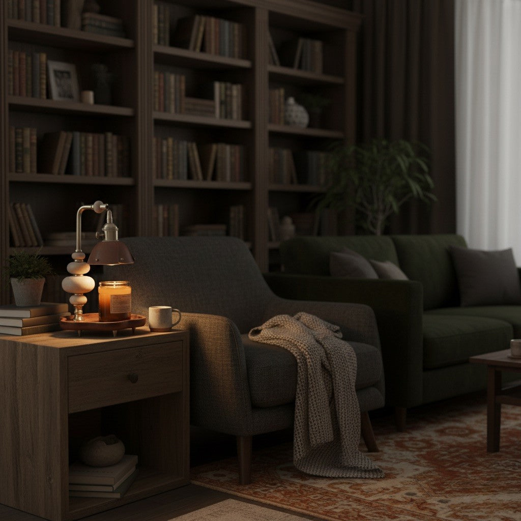 Lily of the Valley Wooden Candle Warmer Lamp – Flameless Aromatherapy Table Light