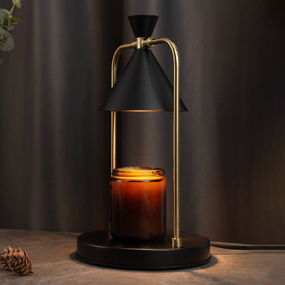 Modern Brass-Arm Candle Warmer Lamp