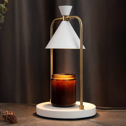 Modern Brass-Arm Candle Warmer Lamp