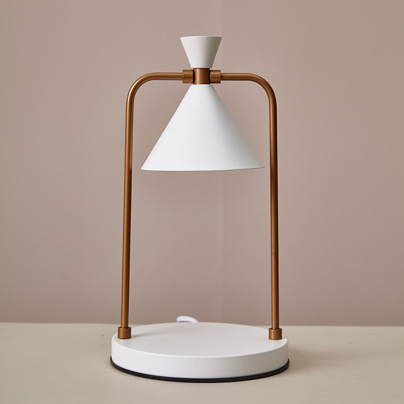 Modern Brass-Arm Candle Warmer Lamp