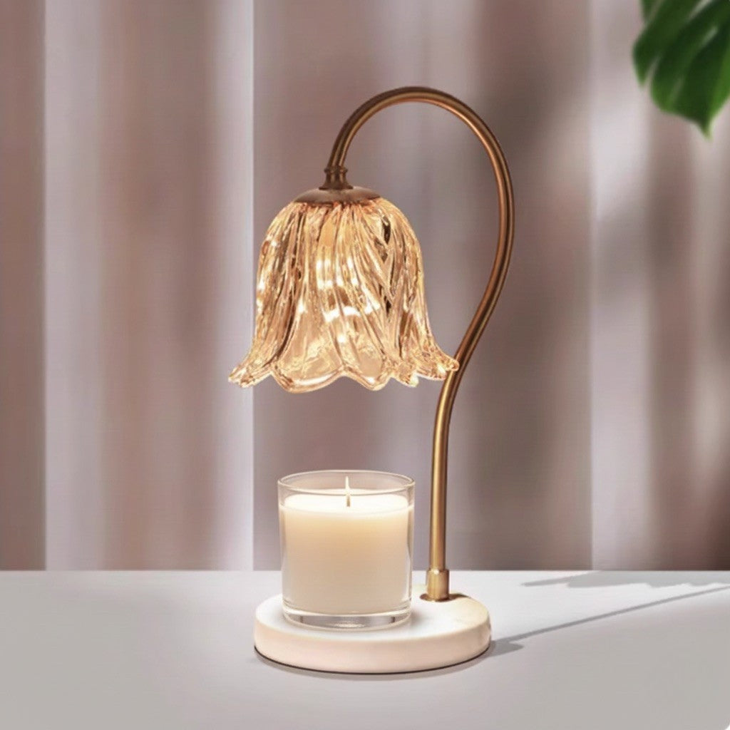 Tulip Bloom Glass Candle Wamer Lamp