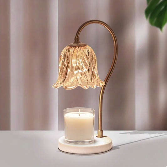 Tulip Bloom Glass Candle Wamer Lamp