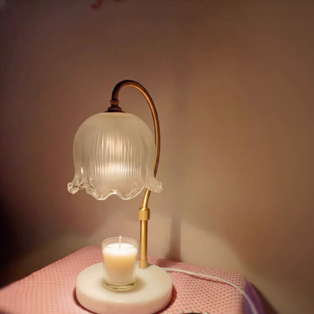 Tulip Bloom Glass Candle Wamer Lamp