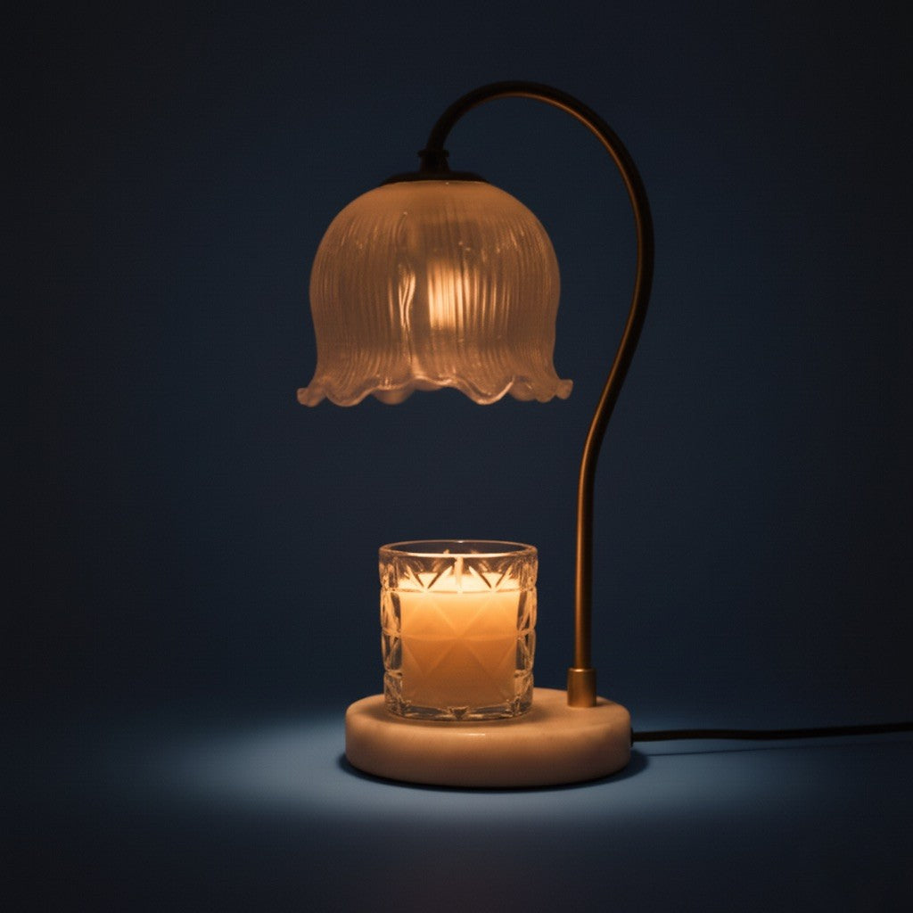 Tulip Bloom Glass Candle Wamer Lamp