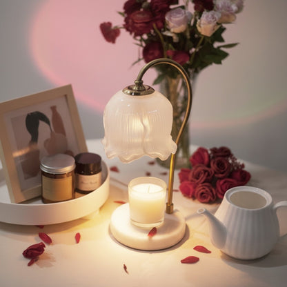 Tulip Bloom Glass Candle Wamer Lamp