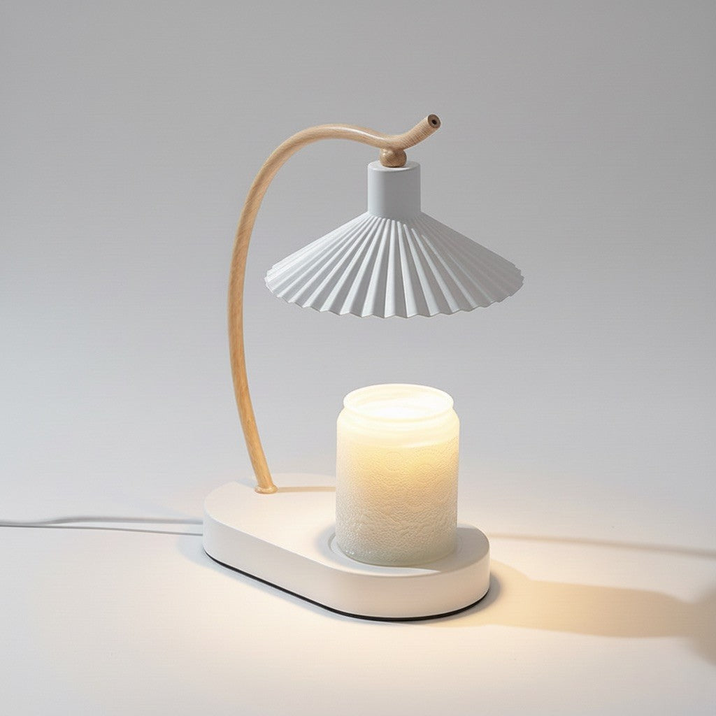 Wooden Arch Pleated Candle Warmer Lamp