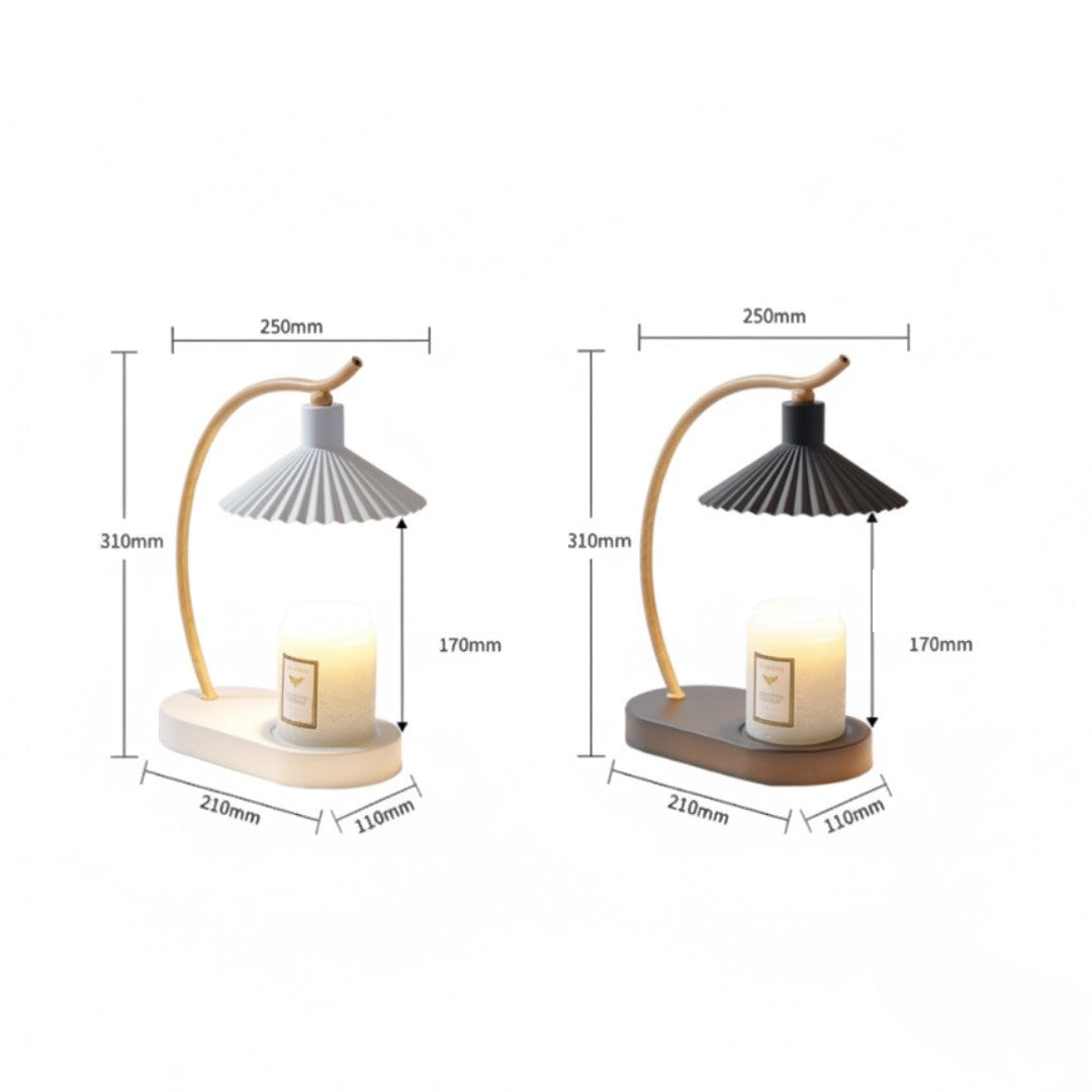 Wooden Arch Pleated Candle Warmer Lamp